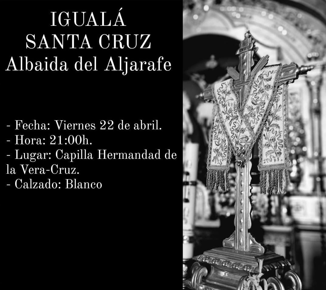 VeraCruzAlbaida's tweet photo. IGUALÁ DE COSTALEROS del paso de la Santa Cruz
🗓 Viernes 22 de abril
🕜 A las 21:00h
🌐 Capilla de la Santa Vera+Cruz 
#veracruzalbaida https://t.co/P51LoiRXOR