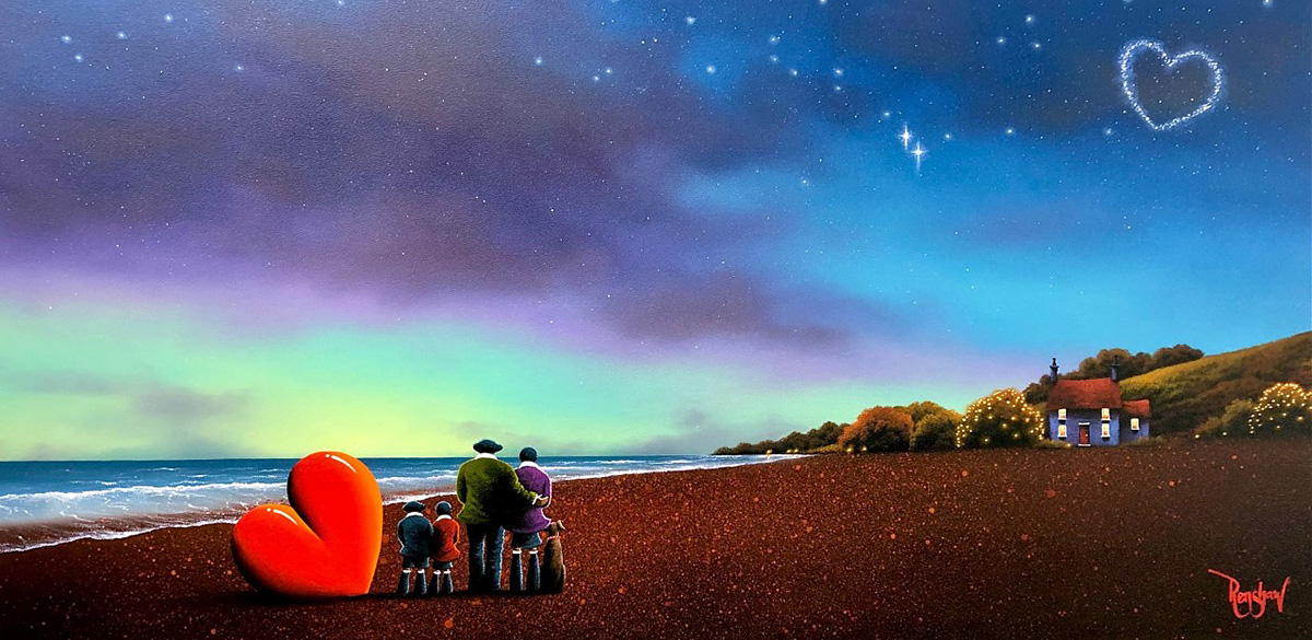 David Renshaw treats his collectors with a brand-new original and whisks them away to the crisp shores where the white horses role in below the dazzling stars. Fresh from the artist’s studio, see this artwork before anyone else by visiting our website. #seaside