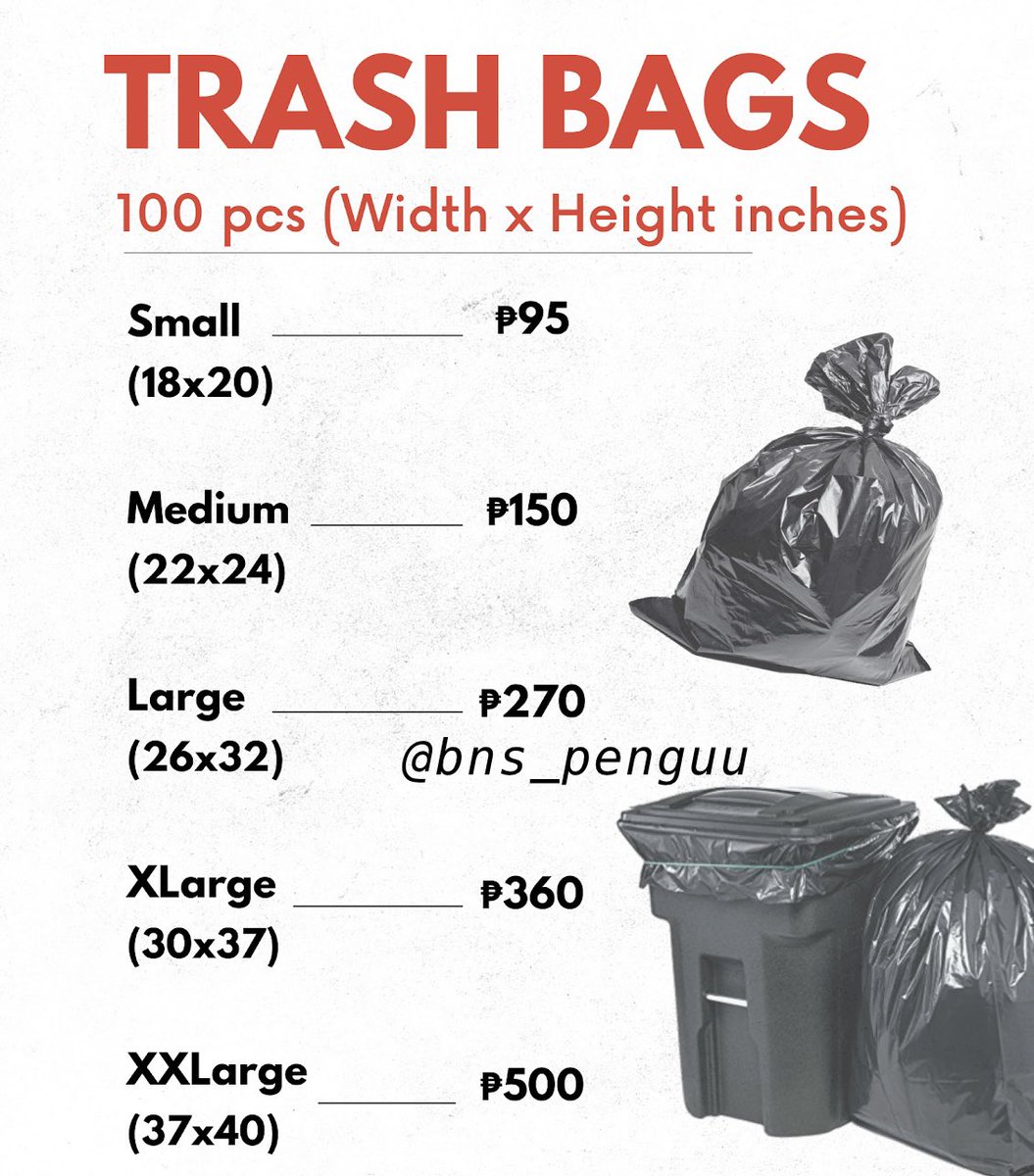 wts lfb ph

selling trash bags kung may kailangan for the prices below 

dm to order ✨
rts appreciated 🥺💗