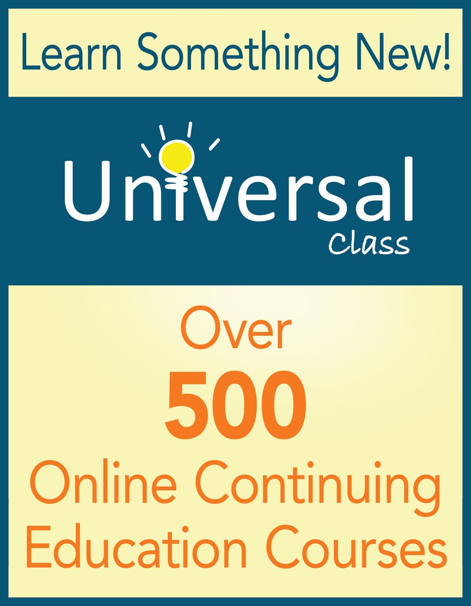 PCPLibrary's tweet image. PCPL now provides the online continuing education service, Universal Class.
At pcplibrary.org, get access to learning courses in over 30 subjects, many of which offer continuing education units. 
Learn anything, anytime, anywhere. 
Get started at: pcplibrary.org/2022/04/04/con…