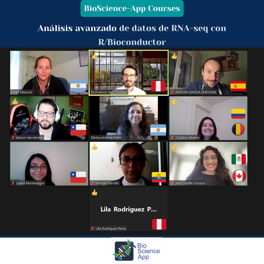 Curso online | Análisis Avanzado de datos de RNA-seq

"Empezamos las clases con un gran equipo de investigadores de diferentes nacionalidades, una oportunidad para mejorar las habilidades en el análisis de RNA-seq, y crear nuevas redes y colaboraciones entre investigadores".