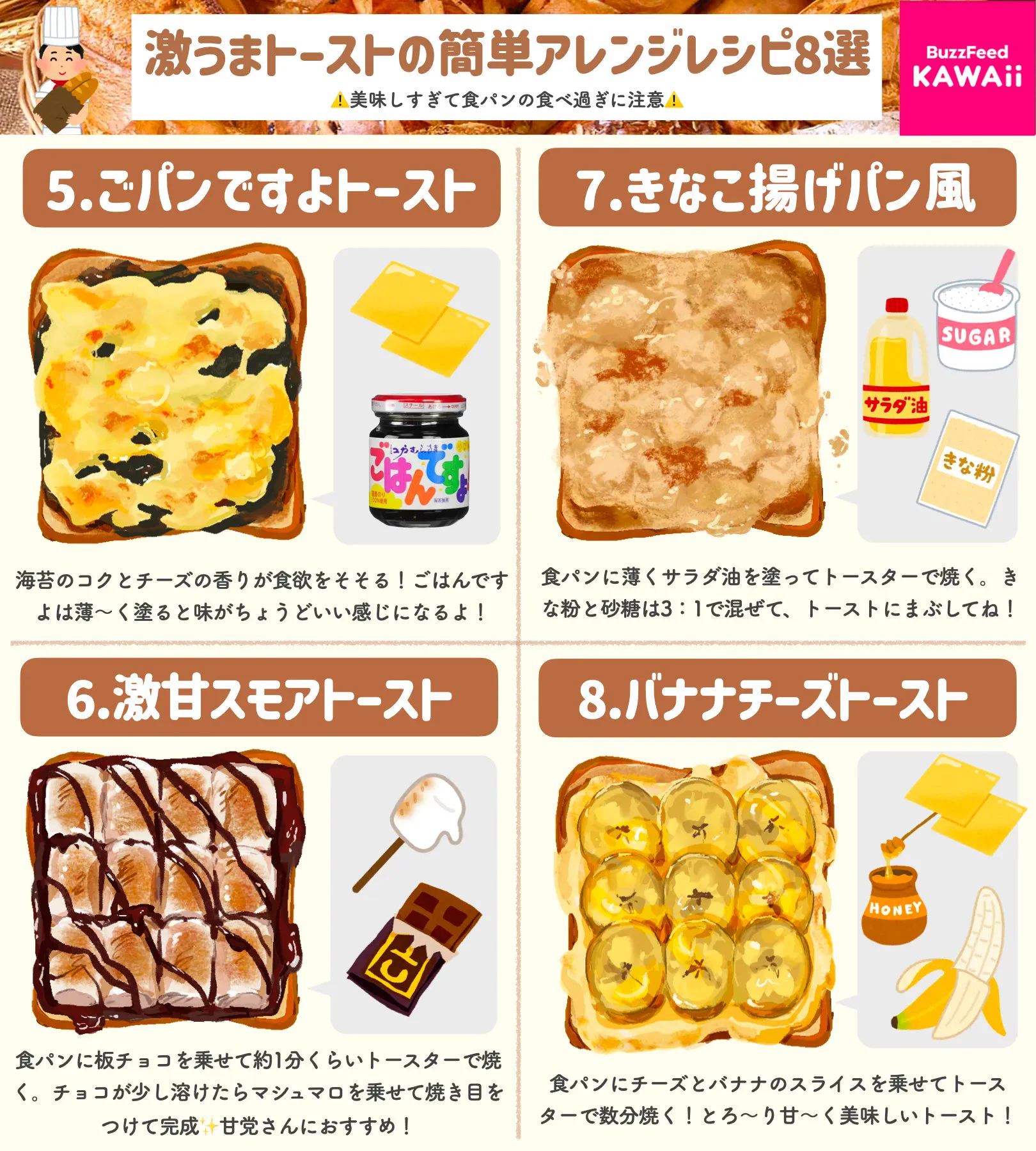 美味しすぎて食べすぎに注意？！トースト好きさん必見のトーストレシピ8選！