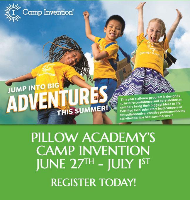 PillowAcademy's tweet photo. Camp Invention - June 27th - July 1st  Click to Register    https://t.co/ULmBfiWc3j https://t.co/gKOhT13OJP