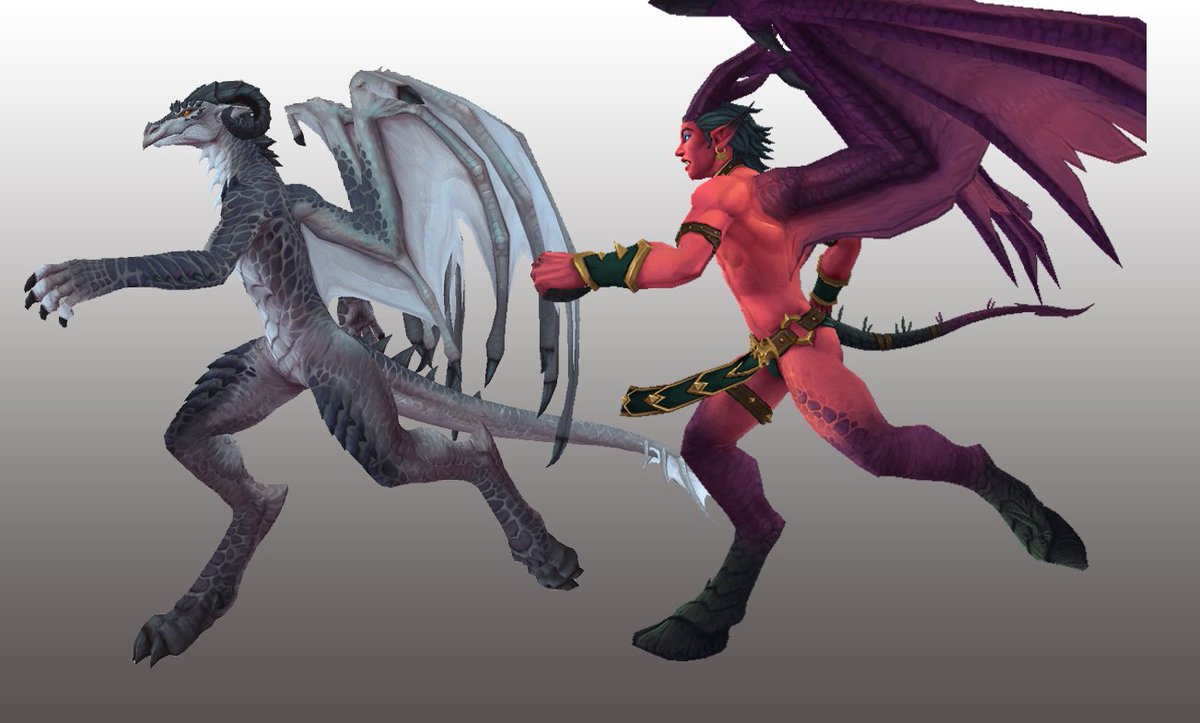 ercarp_'s tweet image. I think I'm fairly convinced now that the #Dracthyr are based on the Incubus rig. It's not a 1:1 copy-paste as there are minute differences, but it is still the first time a brand new playable race is getting a skeleton based on another class's pet. 😐

#Warcraft #Dragonflight