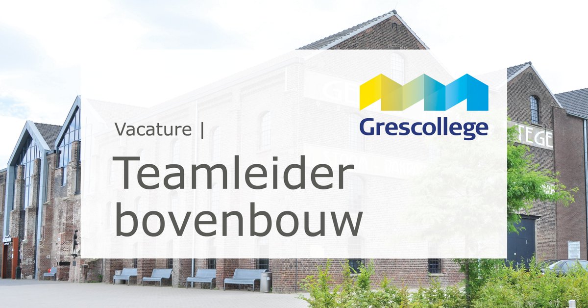 #VACATURE | SOML is voor het <a href="/grescollege/">Grescollege</a> in Reuver op zoek naar een #teamleider bovenbouw. Ben of ken jij de perfecte kandidaat voor deze functie? Neem dan eens een kijkje in onze vacaturebank op werkenbijsoml.nl.  

#Vacatures #Onderwijs #Voortgezetonderwijs #Limburg