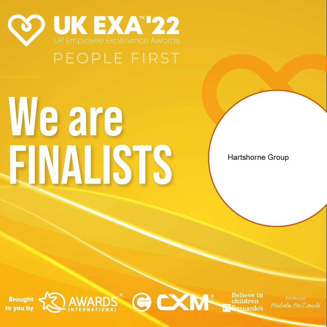 HartshorneGroup's tweet photo. We are excited to have been selected as finalists in the #UKEXA 22 Employee Experience Awards π
We will be joining the other finalists on the 19th of May for the announcement of the winners.
Best of luck to all those that are nominated π€π€
#UKEXA #Nominated #Morethanadealer https://t.co/al1dhoccwy