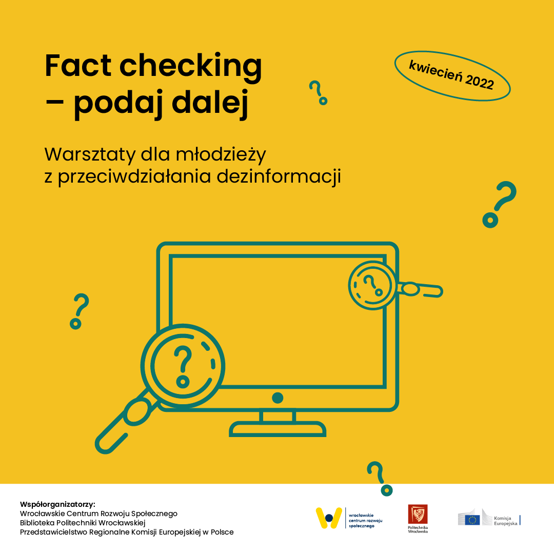 Jutro i w piątek organizujemy wraz z <a href="/wcrs_wroclaw/">WCRS Wrocław</a> i Bibliotekami <a href="/PWr_Wroclaw/">Politechnika Wrocławska</a> warsztaty dla młodzieży z przeciwdziałania dezinformacji. Czy chcesz wziąć udział w podobnym wydarzeniu?

Kliknij, żeby dowiedzieć się więcej → europa.eu/!qKnHXN