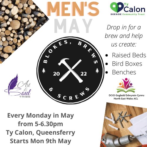 From 9th May we'll be running sessions aiming to create a positive mental health environment for men, while also developing an amazing outdoor community space So if you have basic joinery skills or are looking to develop some new skills, sign up below! forms.office.com/r/60fXebAN80