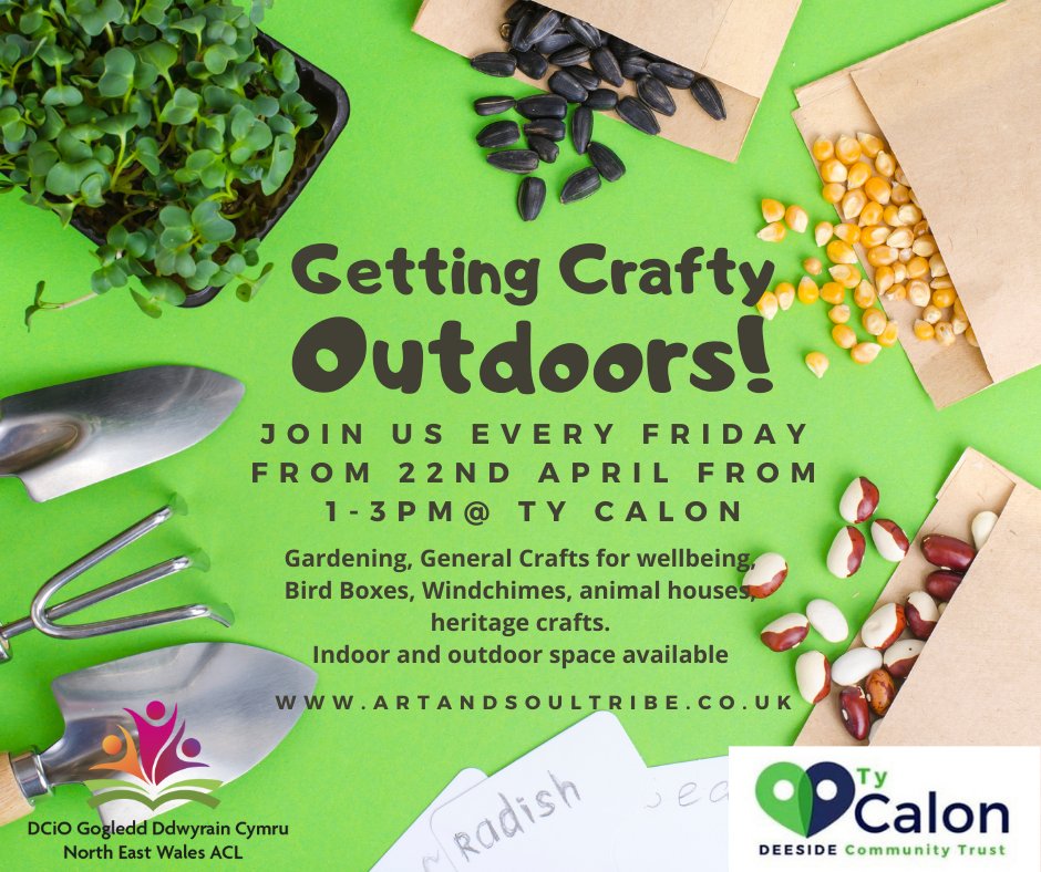 Join us on Friday at Ty Calon from 1-3pm to help us develop our amazing new community space! We'll be working together to create windchimes, bird feeders, rock painting and more! Sign up via the form if you'd like to come along! forms.office.com/r/taeLC2GxET