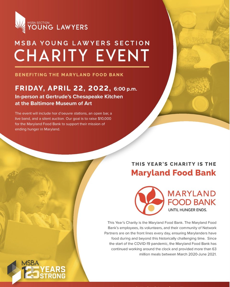 Guests may bring canned goodsto donate to the MFB in exchange for raffle tickets (5 food items = 1 ticket).  Raffle winners will receive a $75 gift card to Gertrude’s Restaurant!  For a list of MFB’s Most Needed Items, please visit: mdfoodbank.org/wp-content/upl…