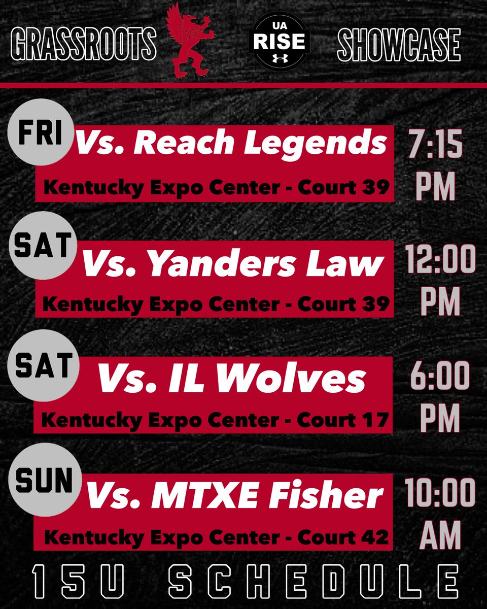 Griffin Elite AAU (@griffineliteaau) on Twitter photo Our 15u <a href="/GriffinElite15u/">Griffin Elite- Woods 2025</a> group will be playing up on the 16u level again this weekend at the Grassroots Showcase in Louisville 🔴⚪️⚫️ Our 15u <a href="/GriffinElite15u/">Griffin Elite- Woods 2025</a> group will be playing up on the 16u level again this weekend at the Grassroots Showcase in Louisville 🔴⚪️⚫️