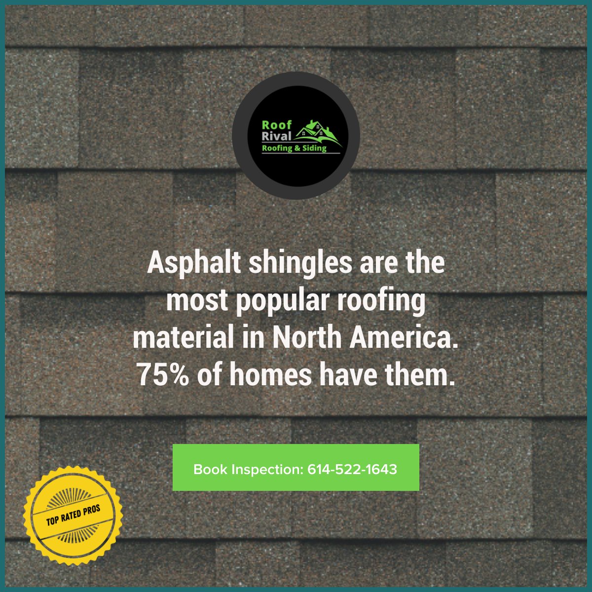 About 75% of homes in North America have asphalt shingles. Even though it's a newer material in the roofing industry (relatively speaking anyway), it's the most popular in use in the USA and Canada.

#RoofRival #AsphaltShingles #ColumbusOhioRoofingPros