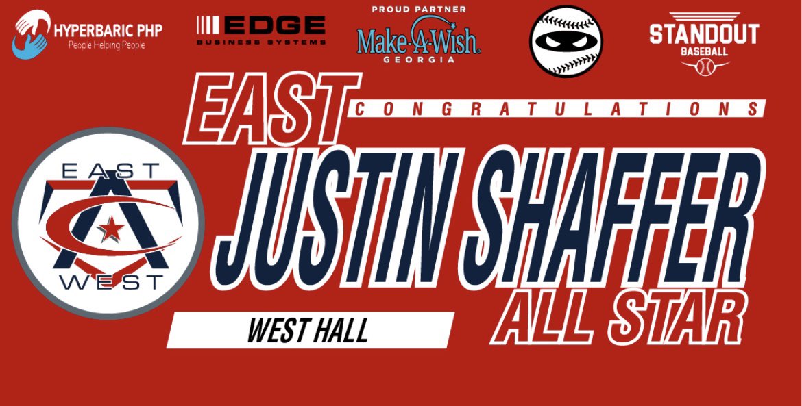 JustinShaffer28's tweet photo. I am humbled and honored to be a part of the East All Star team. Thank you to all that have supported me and continue to push me to get better.  I’m forever grateful and will proudly represent @WestHallBaseba1. @CoachZenglish @Bbrannon29 @DingersAthleti1 @CAstarsbaseball https://t.co/4krRovSm20
