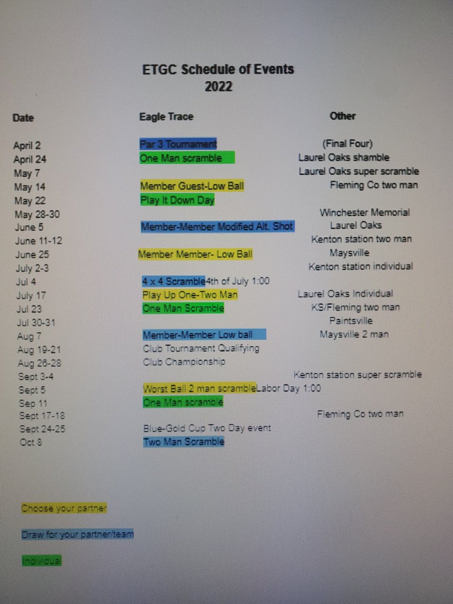 2022 events. If interested in joining us, come try it out.