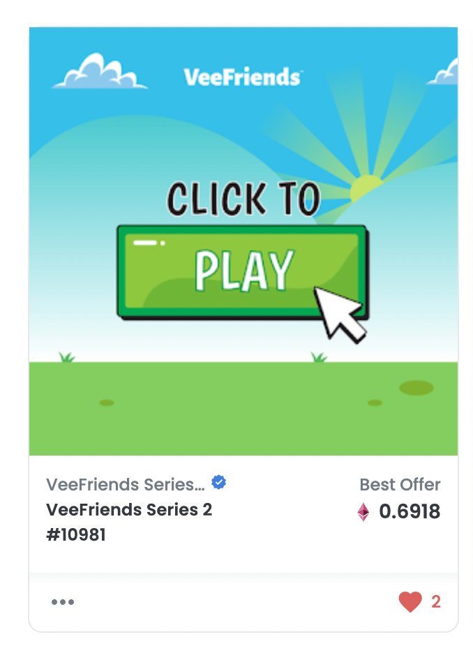 Ive been watching <a href="/veefriends/">VeeFriends</a> since day 1! Unfortunately i wasn't able to get my hands on Series 1. Todays the day though! No more sleeping for me. Ive finally secured a series 2! I truly am grateful for this! shout out to <a href="/garyvee/">Gary Vaynerchuk</a>