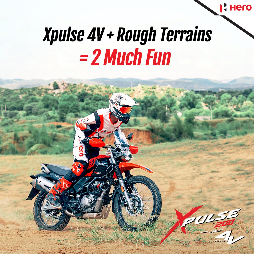 HeroMotoCorp's tweet image. Now, this is #2MuchFun. Share your fun #Xpulse4V adventures with us.

#MakeNewTracks #HeroMotoCorp