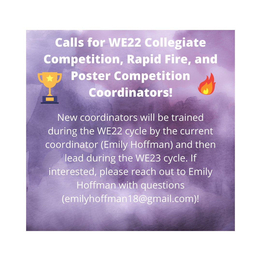 SWE_grad's tweet photo. GradSWE Weekly Updates!

All links can be found in out linktree: https://t.co/sg9OZiNPI2

- Committee application
- WE23 Collegiate and Rapid Fire Competitions
- Call for LCC members
- SWENext Club Counselors Needed
- GradSWE Blog

(1/2) https://t.co/x7fUwBY0zd