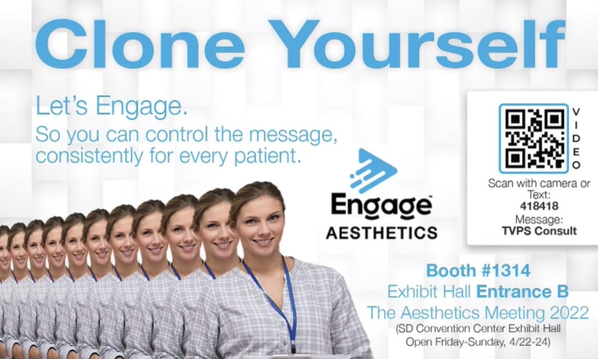 DrGrantStevens's tweet photo. Control your message! Check out Booth 1314
#EngageAesthetics #DrGrantStevens #Aesthetics #SanDiego #ASAPS22 #Marketing #Branding https://t.co/uNOdGzCbAq