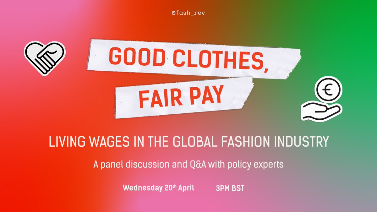Fash_Rev's tweet image. Now streaming 🎥

Join us at 3pm for our #GoodClothesFairPay panel discussion and Q&amp;amp;A!

We'll be live-tweeting the content here, so make sure to join the conversation #FashionRevolutionWeek

Watch here:
youtube.com/watch?v=BjpjUh…