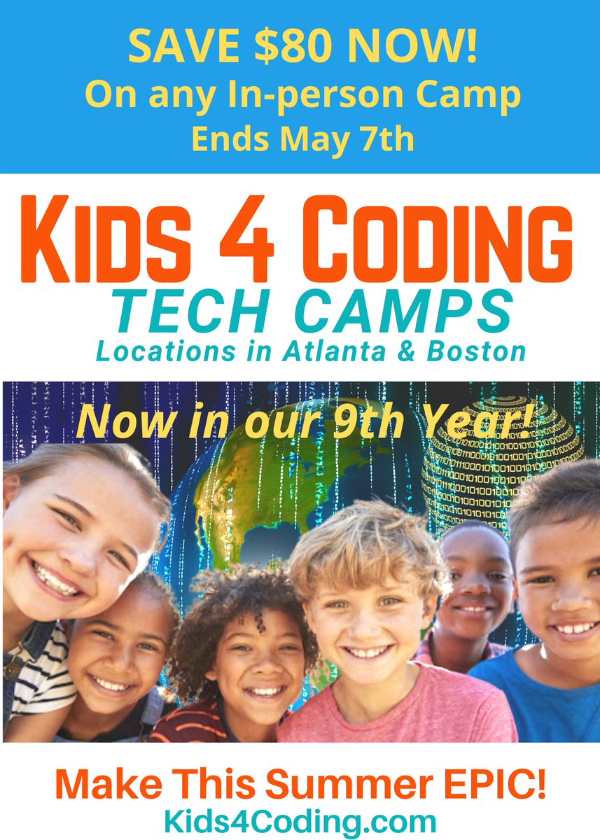 kids4coding's tweet image. Our in-person programs return this summer, and we can’t wait for your kids to experience the hands-on STEM and face-to-face fun that have made us an award-winning tech program since 2015.
REGISTER EARLY! Space is Limited
Kids4Coding.com