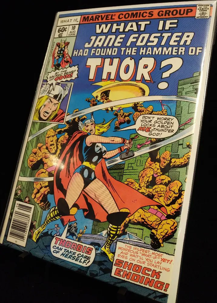 1stApp's tweet photo. In appreciation of the #ThorLoveAndThunder Trailer that dropped on Monday, let's take a look at first time Jane Foster appeared as Thor.

Way back in What If...? (vol. 1) #10 from August 1978 asked the question What If? Then in September 2014 is actually came true!

#1stApp #Thor https://t.co/GowpNHc8qP