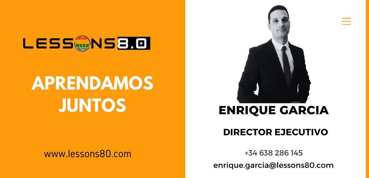 DavidEscribanoM's tweet image. Contamos en el equipo con Enrique García como Director Ejecutivo. Dilatada exp. empresarial y marketing. Analista y consultor de compañías nacionales e internacionales. Atendiendo Lessons 8.0 en Latan, EEUU y Canadá. Gran mediador y mejor gestor de equipo. Gran talante y talento.