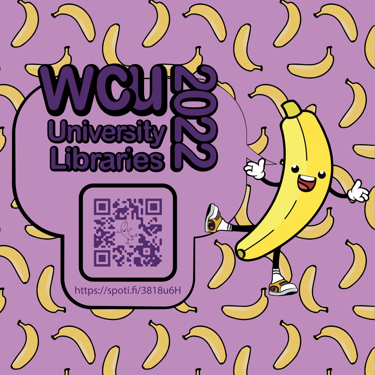 🍌💜🍌Banana Day !🍌💜🍌 Check out our table today at 11 outside of the FHG Library or chill out to these chill banana sounds!
