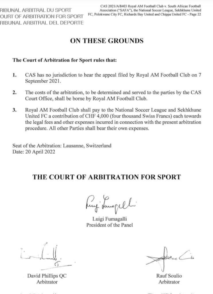 robertmarawa's tweet photo. 🔴 JUST IN 🔴 

From The Court of Arbitration for Sport.👇🏾 https://t.co/XC9ErMt7X0