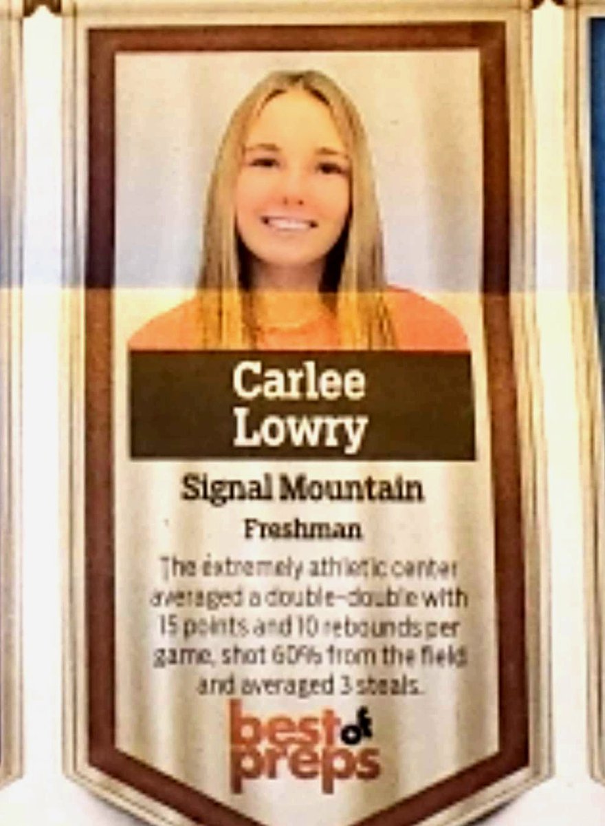 Signal Mountain Middle High School (@smmhseagles) on Twitter photo Congrats to Freshman CARLEE LOWRY for making the TFP Best of Preps for Girls Basketball! πβ€π¦
#SMMHSsoars
π You may recall <a href="/CarleeLowry1/">Carlee Lowry</a> also made #BOP for Volleyball. π€© Congrats to Freshman CARLEE LOWRY for making the TFP Best of Preps for Girls Basketball! πβ€π¦
#SMMHSsoars
π You may recall <a href="/CarleeLowry1/">Carlee Lowry</a> also made #BOP for Volleyball. π€©