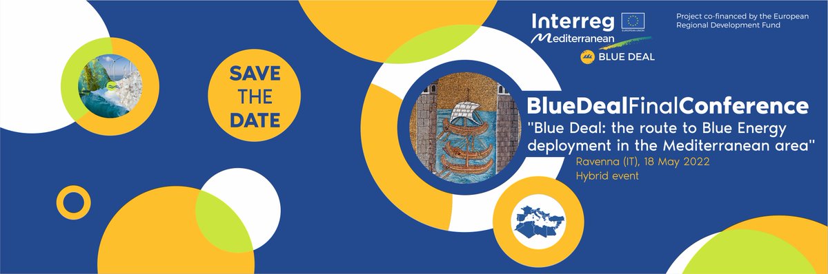 bluedeal_med's tweet photo. #SAVETHEDATE
#BLUEDEALproject Final Conference
🌊🌊The route to #BlueEnergy deployment in the Mediterranean area
📅 18 May 22
📌 Ravenna 🇮🇹
More info soon https://t.co/EG7HlP1UH9