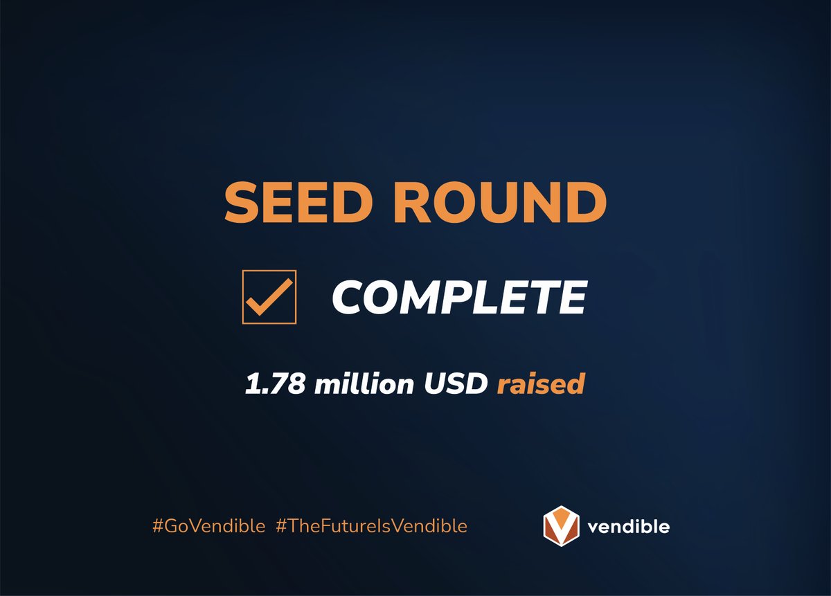 Proud to announce the closing of our Token Seed round at USD 1.78million. Thank you to participation leaders for this round  <a href="/borderless_cap/">Borderless</a> <a href="/Woodstockfund/">Woodstock</a> <a href="/BixinVentures/">Bixin Ventures</a> <a href="/NGC_Ventures/">NGC Ventures</a> @bigbrainvc Making it possible for us to bring accessible DeFi to the masses. #GoVendible