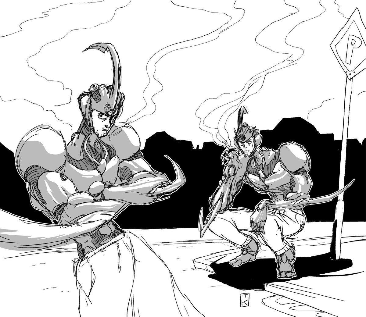 ThysCreative's tweet photo. I don't know why but I am in a #GUYVER mood! Here is some hoodlems that stole or FOUND some bioboosted armors #gang #Thugs #Streets #Bioboostedarmor #blackandwhite #bioarmor #trackpants https://t.co/aT17OfN8js
