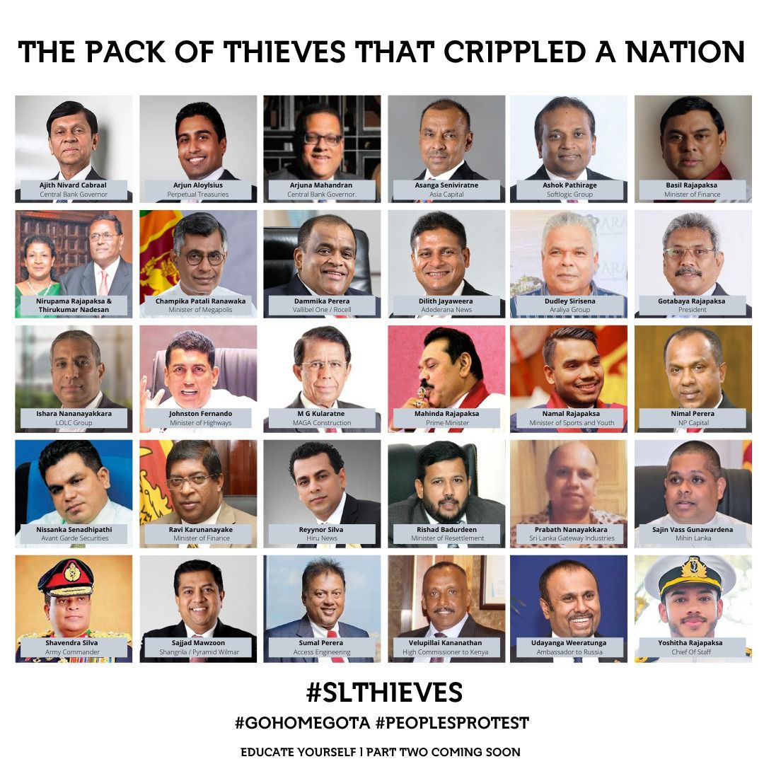 mrhifh02's tweet photo. Here is a list of most wanted thieves.

#GoHomeGota2022 
#GoHomeRajapakshas 
#gohomeIGP https://t.co/9eoyFeZVyD