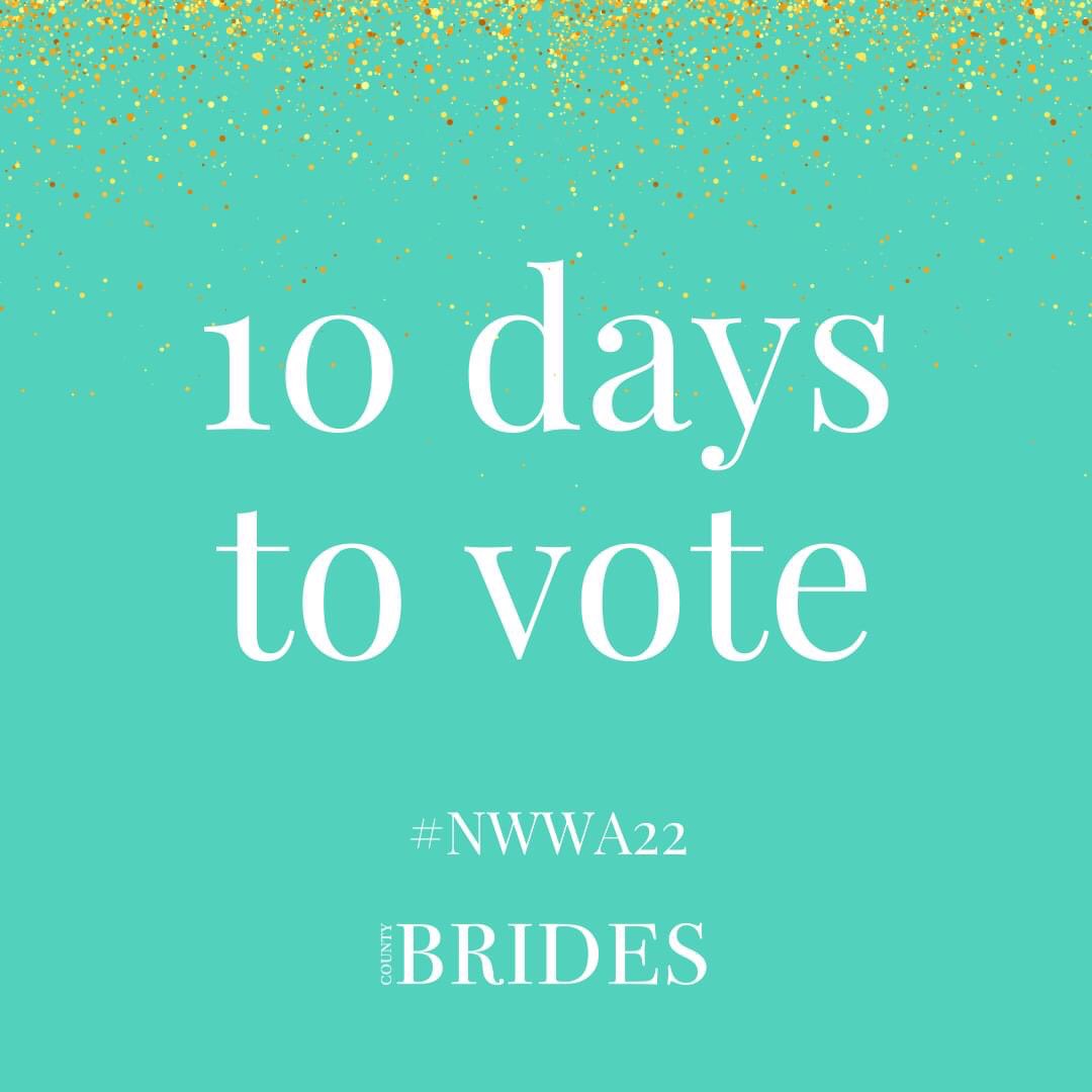 #weddinghour 10 days left to cast your votes in this year's North West Wedding Awards! It takes just two minutes to make sure the suppliers that made your day special get the credit they deserve! 🏆 

Vote here 👉 buff.ly/3JWPp3P

#NWWA22 #NWWA2022 #CountyBrides