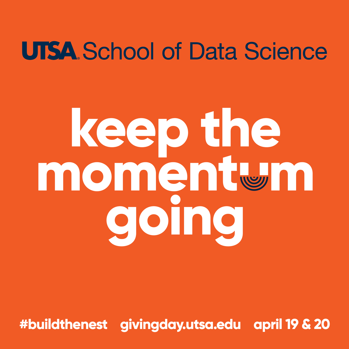 utsacaicc's tweet image. #UTSA Giving Day ends today at 7 pm

The SDS Founders Fund is committed to supporting students with scholarships, fellowships, seed grants, micro-grants, community collabs &amp;amp; sponsorships... Help #BuildTheNest 

Please donate: bit.ly/3uL3XhN
#SDSData #BirdsUp #datascience