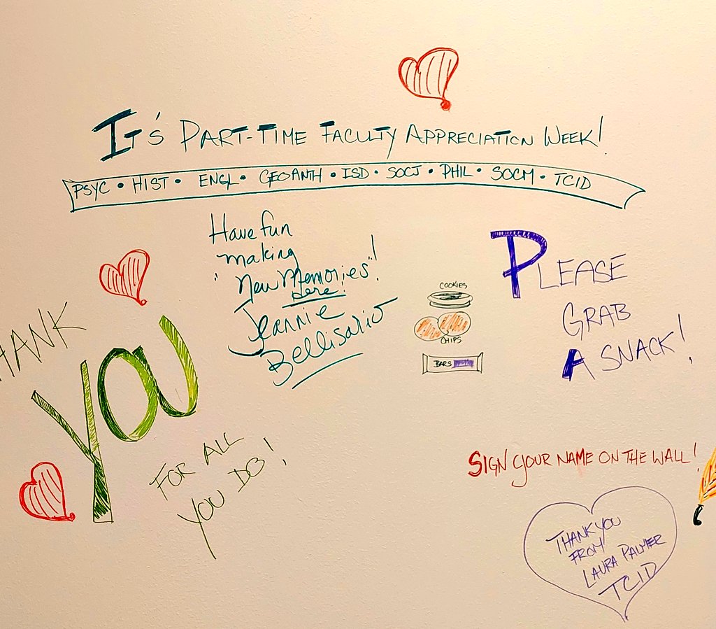 TCID_KSU's tweet photo. We wanted to show appreciation to all of the @ksuchss and @TCID_KSU part time faculty for their appreciation week!! We appreciate all that they do for us and our students. https://t.co/zDjn9OLqAh