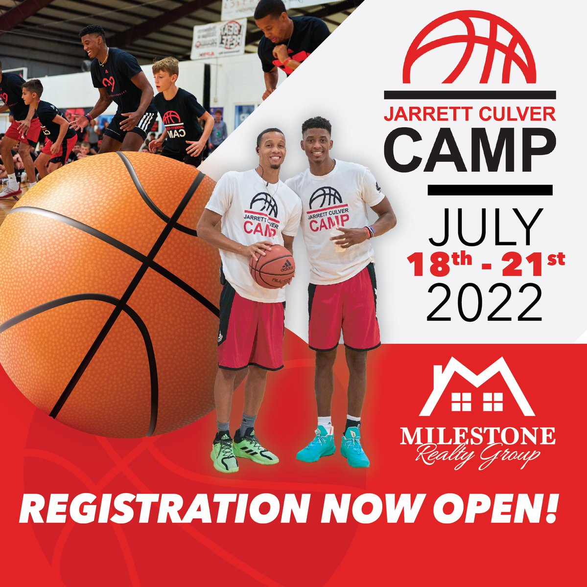 MilestoneRealt8's tweet photo. Milestone is proud to announce our sponsorship with the Jarrett Culver Camp this year!🏀

🗣BEST PART: We will have a discount code available for our awesome Milestone Family (YOU)!

We are SO excited to support our very own, @tculver7 and his family! ❤️ https://t.co/kj8oeZ8yBD