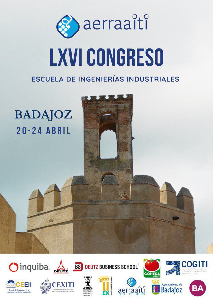 aerraaiti's tweet photo. 📣Hoy ha dado comienzo el LXVI Congreso de la AERRAAITI en la @eii_uex  @infouex 

#LXVICongresoAERRAAITI

Síguenos para poder acompañarnos durante este congreso😊 https://t.co/siUuPmKF1T