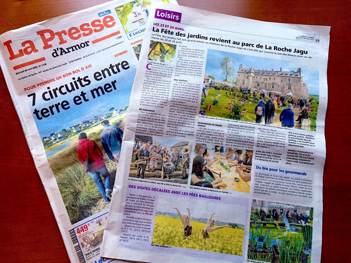 « La Fête des Jardins fait son grand retour au château de la Roche-Jagu et c’est elle qui ouvrira le bal des beaux jours au domaine les 23 et 24 avril » Merci <a href="/pressedarmor/">La Presse d'Armor</a> pour cette pleine page consacrée à cet événement des <a href="/cotesdarmor22/">cotesdarmor</a>.