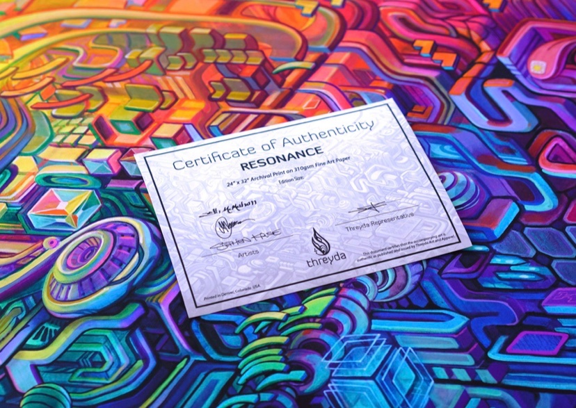 Happy 420 ya’ll!! Idk if any of ya like prints, but <a href="/threyda/">Threyda</a> is doing a 24hr print release of this collab I did with the Apex homies. This piece is called resonance and you can attain here: threyda.com/products/reson…