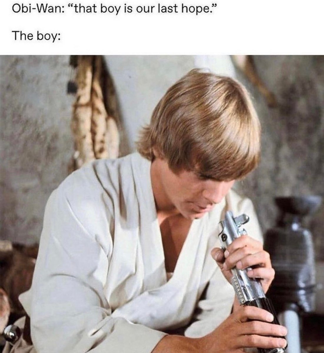FromBactaTank's tweet photo. What a mook... 

#starwars #lukeskywalker https://t.co/CdFddeqeCy