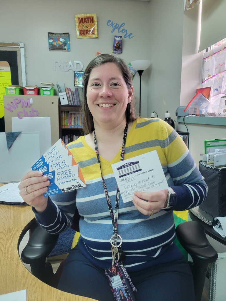 We recognized three staff members who are difference makers in a variety of ways at Nike Elementary. Along with the difference maker card, two were given Cardinals tickets and one received tickets to ride the train. Thank you to the donors who gave these to our staff! #mvnation