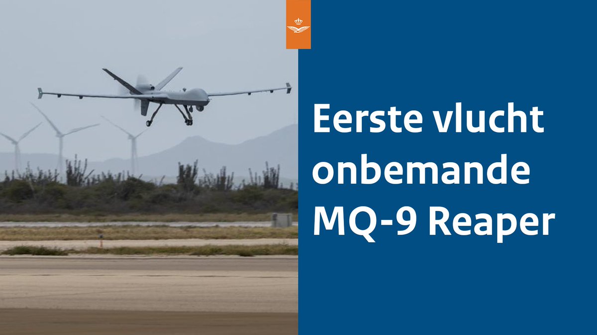 Kon_Luchtmacht's tweet photo. De eerste trainingsvlucht met onze eigen NLD #MQ9Reaper is succesvol uitgevoerd vanaf vliegveld Hato, Curaçao. De MQ-9 is een Remotely Piloted Aircraft System (#RPAS) en wordt bestuurd door piloten vanuit een cockpit op de grond.
#Airpower https://t.co/GYzgehdcal
