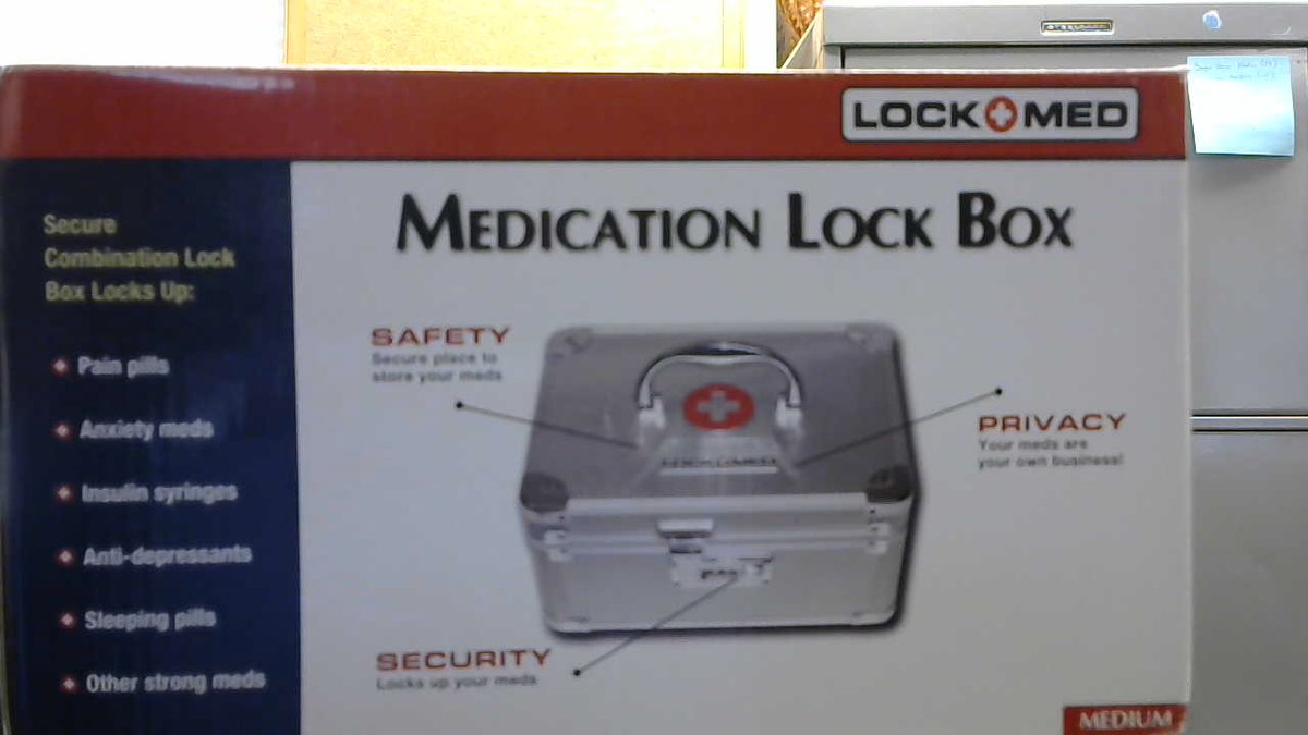 Happening Today at 4pm via Zoom: Don't miss the opportunity to win this Medication Lock Box. Join our Medication Safety Workshop to learn more about the topic. Register: bit.ly/medsafety2022