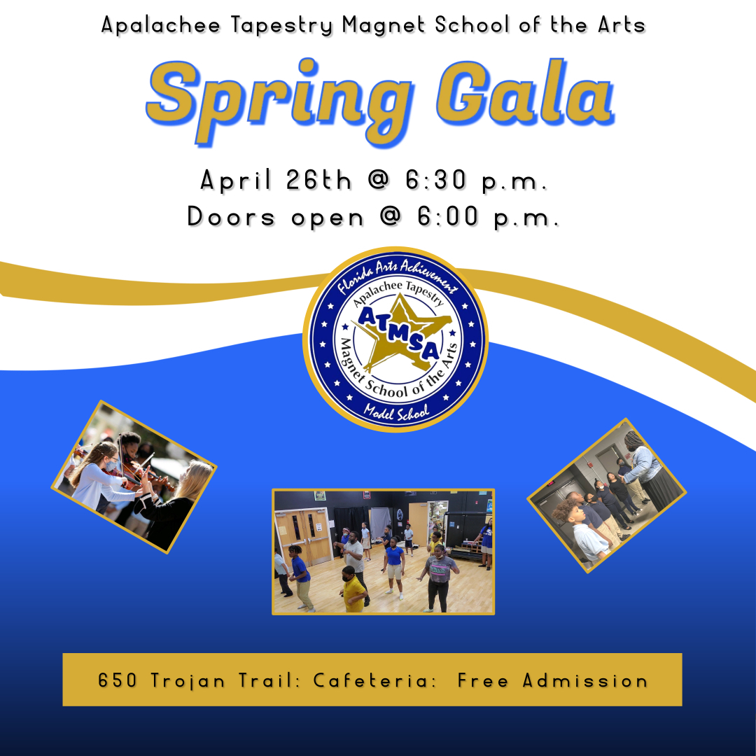 April 26th at 6:30 p.m. is annual the Spring Gala. Join us to celebrate the Spring performances for Strings, Theater, Chorus, Art, Leadership and Media Graphic Arts. The location is 650 Trojan Trail in the Cafeteria. Admission is free and doors open at 6:00 p.m.