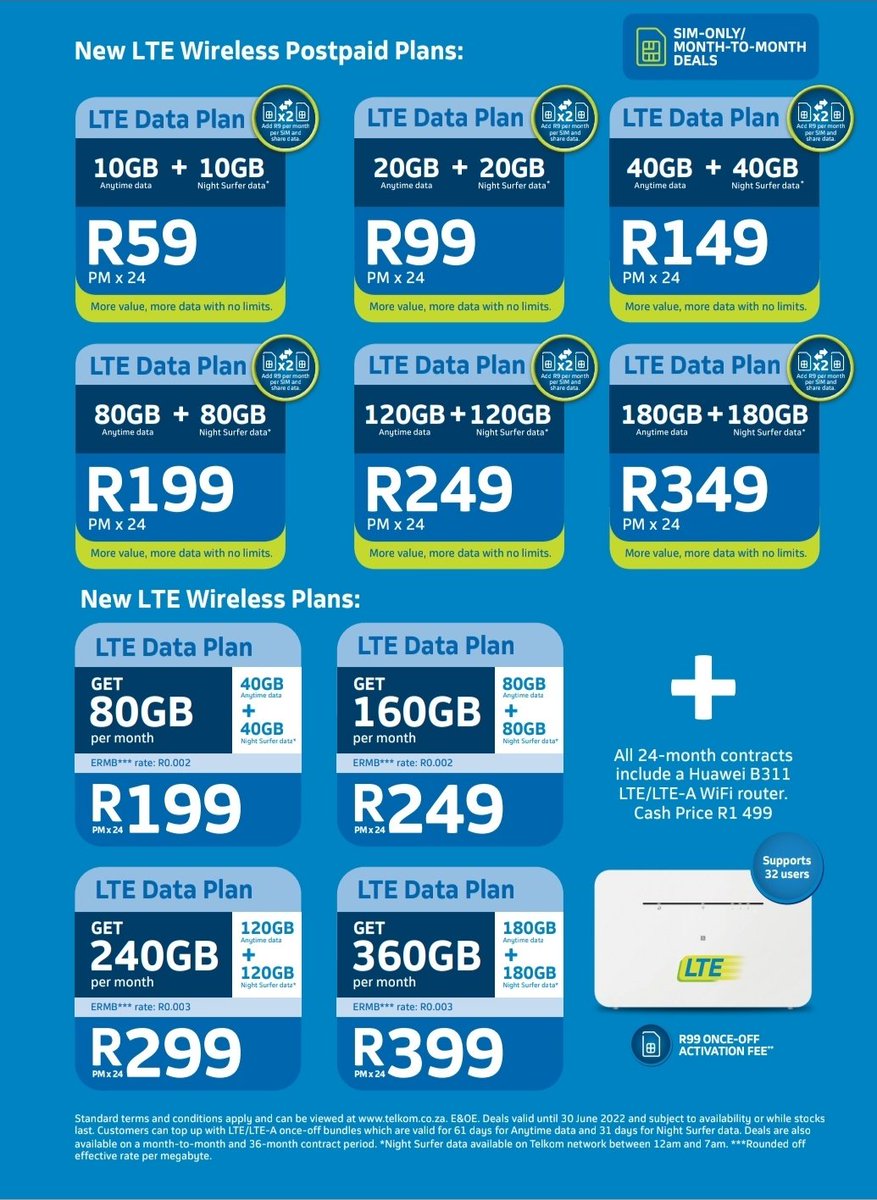 CalvinTouchdown's tweet photo. #TELKOM #LTE #FIBRE #DATA
We currently have great deals on our side, ask me how and we can get you connected as early as yesterday🔥😉 https://t.co/JX41QgxvvF