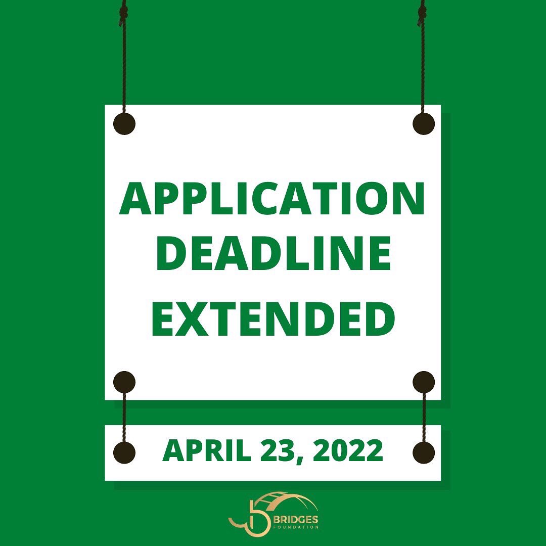 theJDBridges's tweet photo. By popular demand, we have extended our application deadline to Saturday, April 23rd at 11:59 PM!

You are eligible to apply if you intend to START law school in September 2023.

If you applied by the deadline &amp; wish to make any changes to your application, resubmit by April 23! https://t.co/g0lR9eydtu