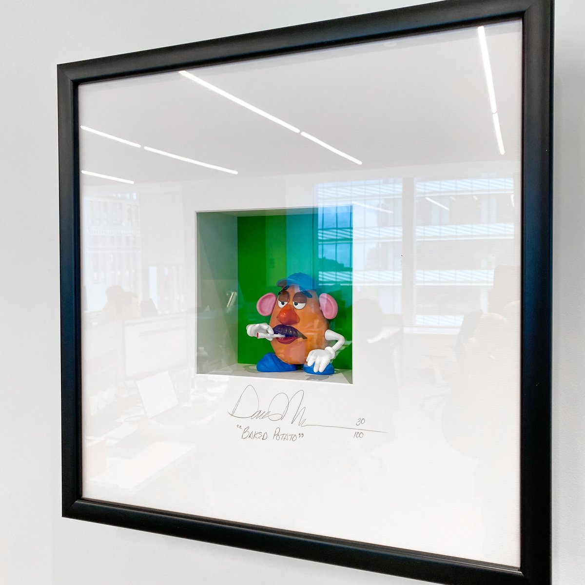 Appreciating this fine piece of art hanging in our office today. #MrBakedPotato #420day