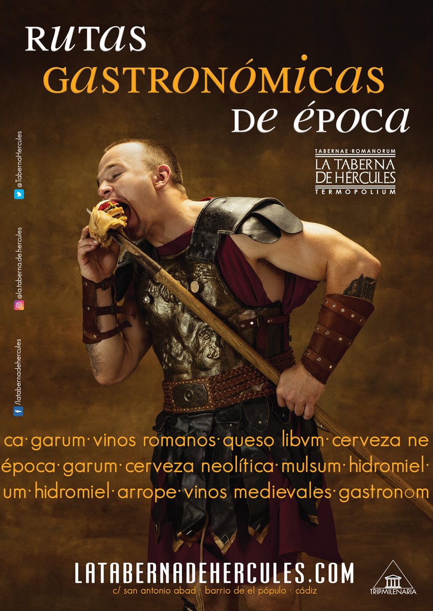 Ahora nuestro proyecto de divulgación a través de la gastronomía histórica se llama ¡LA TABERNA DE HÉRCULES!

👉Estrenamos nombre ¡pero nuestras rutas no paran! La próxima será el sábado 30 de abril a las 11:00.

¡Anímate a hacer el romano con nosotros!🍷😉
