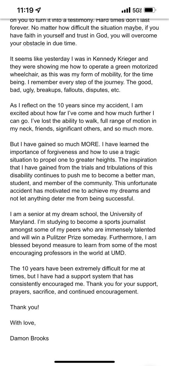 DamonBrooksJr's tweet photo. FOR MOTIVATIONAL PURPOSES ONLY. April 20, 2012 was the worst day of my life. Throughout the adversity, I have learned valuable lessons that have made me into the man I am today. Hard times don’t last. ⬇️⬇️ https://t.co/JpWYbPzy1z